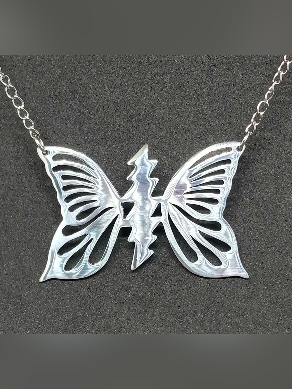 GD Lightning Bolt Butterfly Recycled Aluminum Neclace